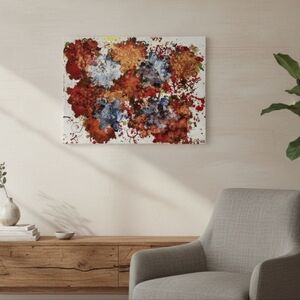 HANDCRAFTED Fall Xmas Snowflake Painting HANDPAINTED Abstract Wall Art Decor